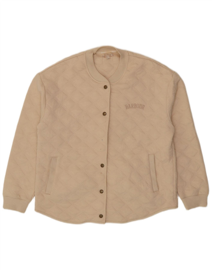 Barbour Veste matelassée surdimensionnée pour femme UK 10 Petit coton beige