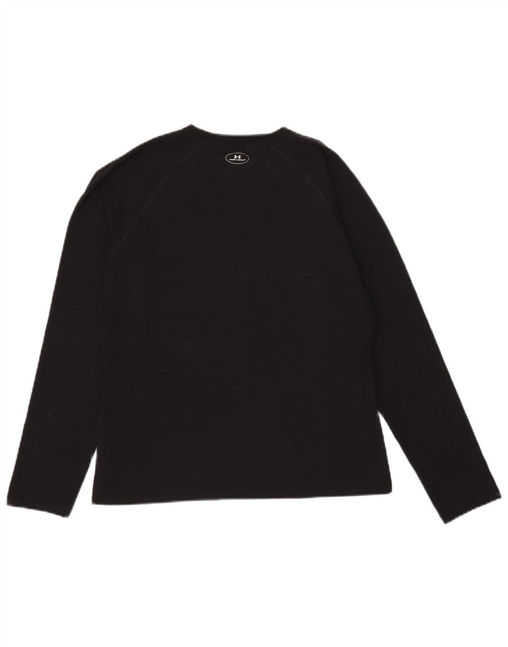 Under Armour Womens Top Long Sleeve UK 12 Medium Black Polyester