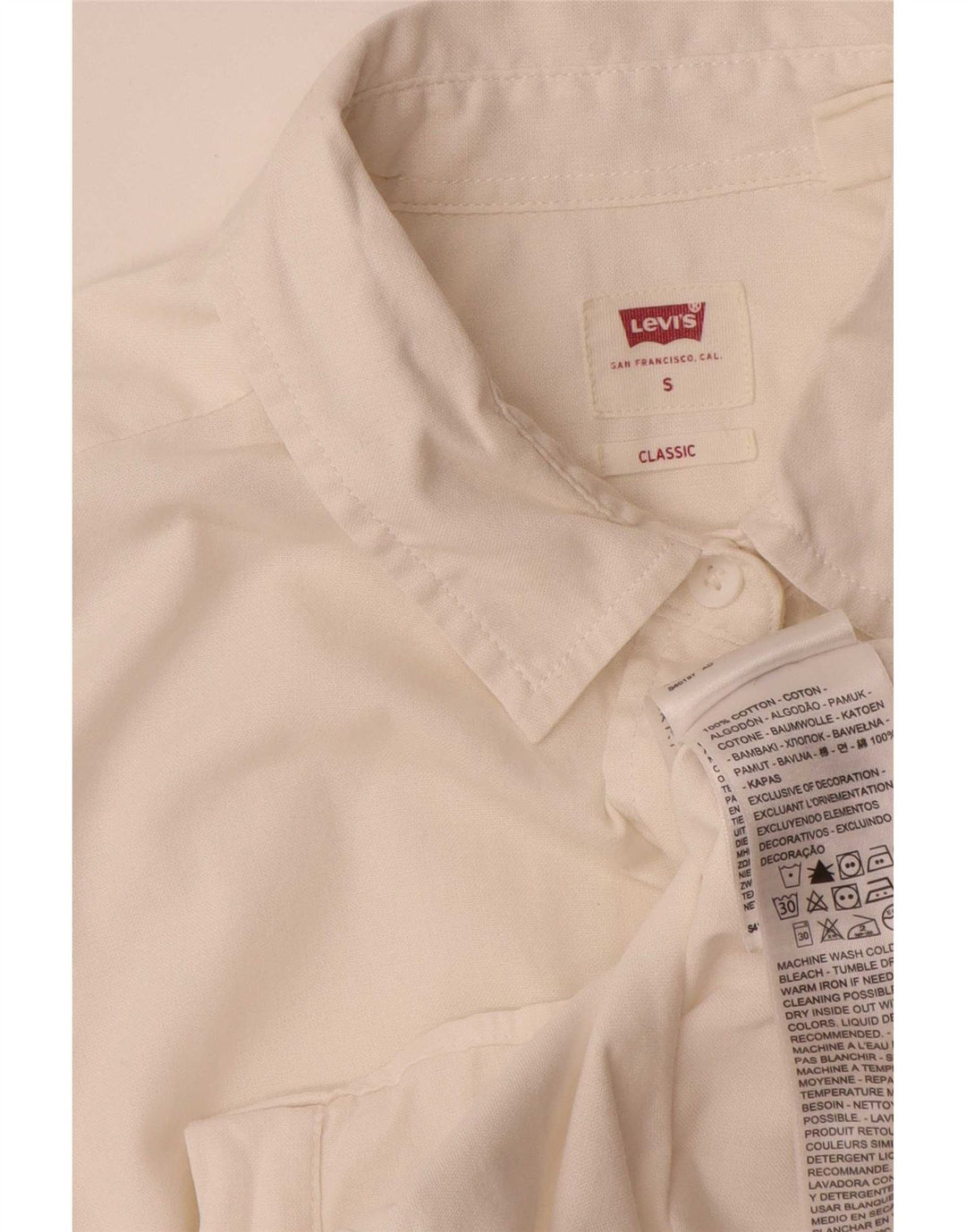 Levi's Boys Classic Fit Shirt 14-15 Years Small White Cotton