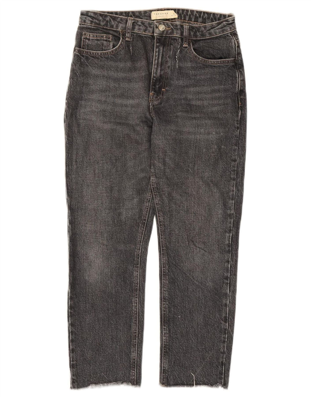 Topshop Womens Straight Jeans W28 L25 Grey Cotton