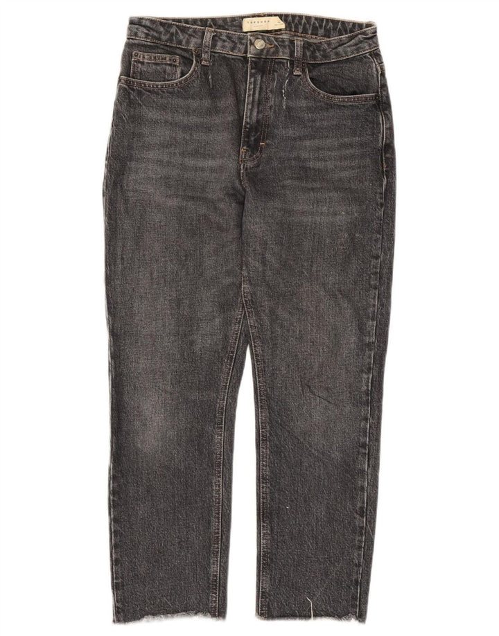 Topshop Womens Straight Jeans W28 L25 Grey Cotton