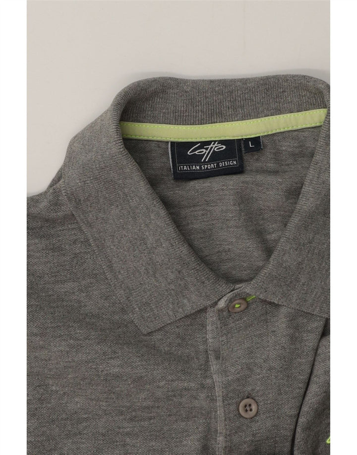 LOTTO Mens Polo Shirt Large Grey Flecked