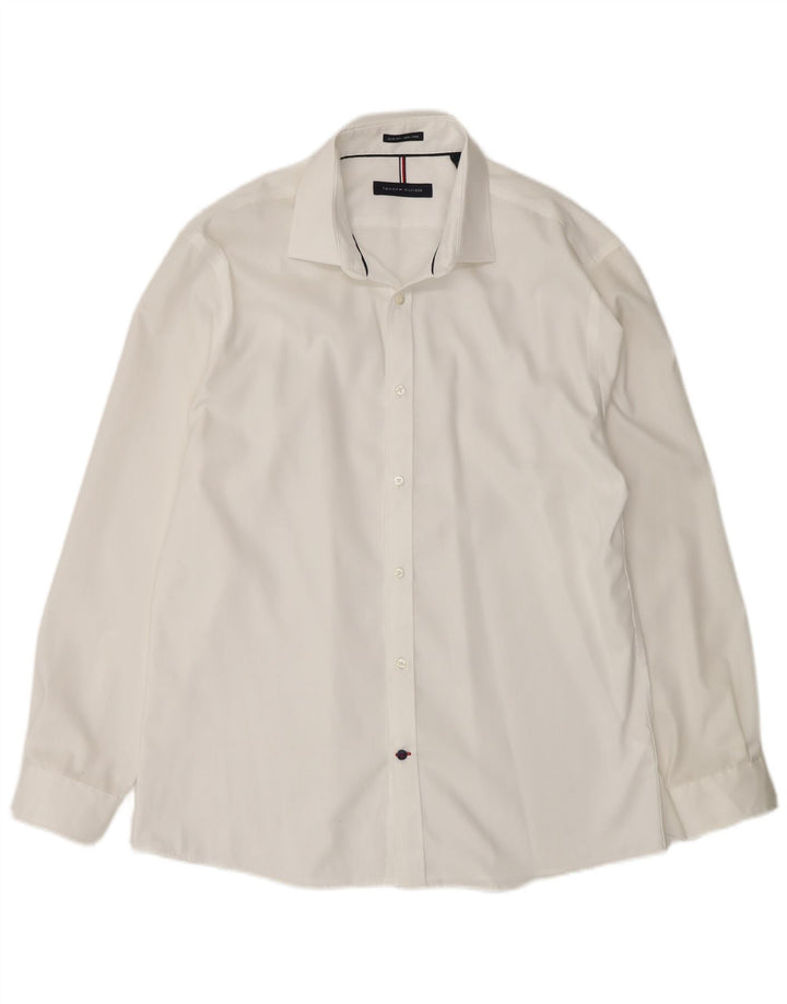 Tommy Hilfiger Herre Slim Fit skjorte str. 16 Large White