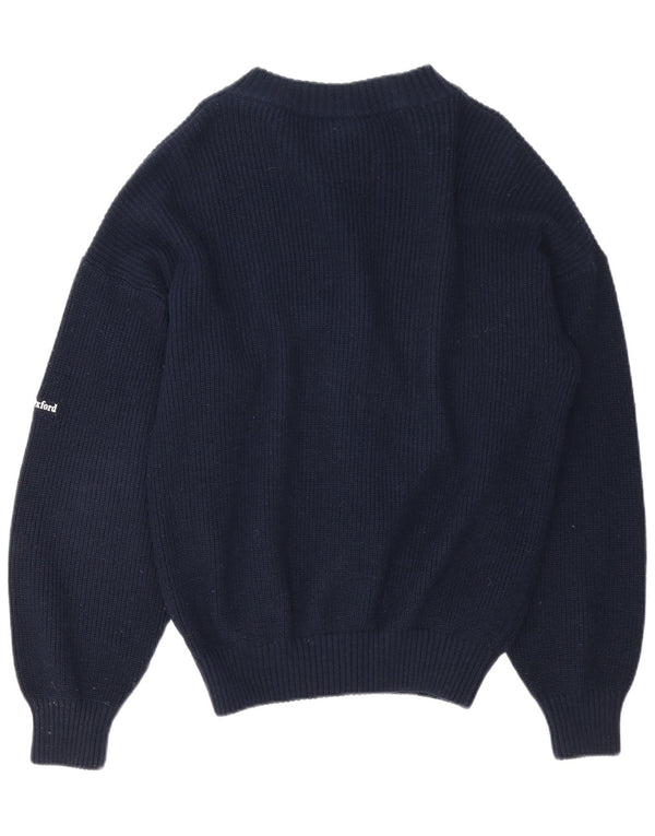 Ivy Oxford Mens Cardigan Sweater Medium Navy Blue Wool