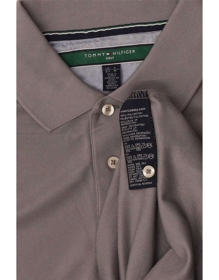Polo da uomo Tommy Hilfiger in poliestere grigio medio