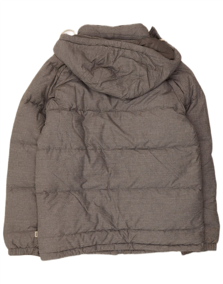 VANS Mens Hooded Padded Jacket UK 38 Medium Grey Nylon