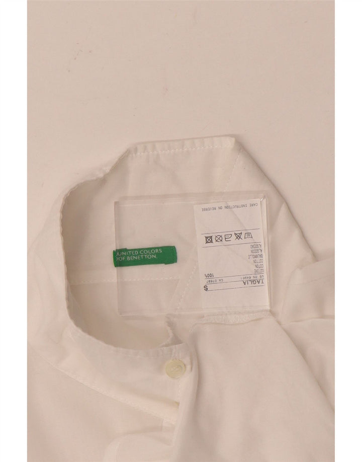 Benetton Womens Shirt UK 10 Small White Cotton