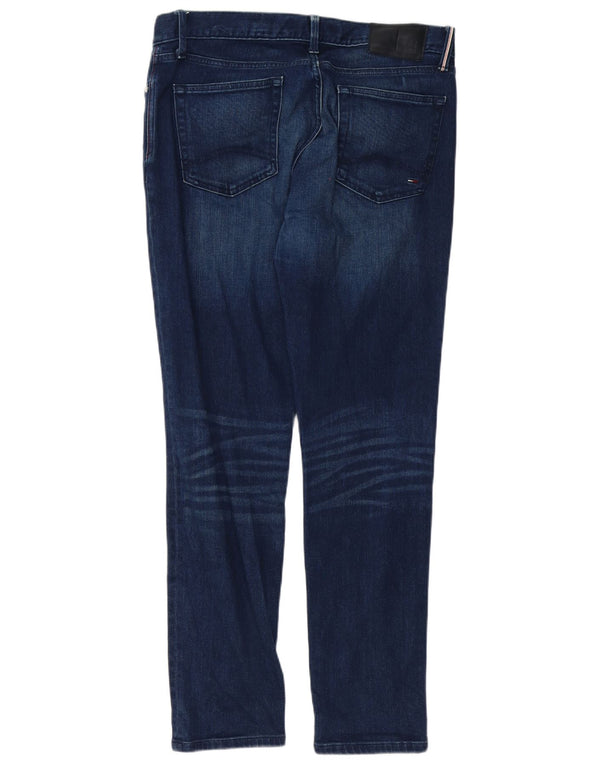Jeans slim affusolati da uomo Tommy Hilfiger W34 L31 cotone blu navy