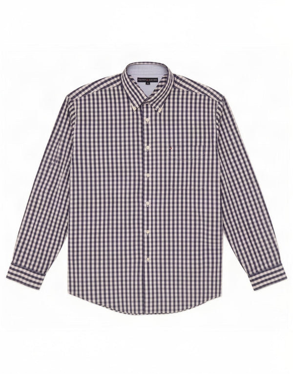 Tommy Hilfiger Chemise Homme XL Bleu Marine Vichy Coton