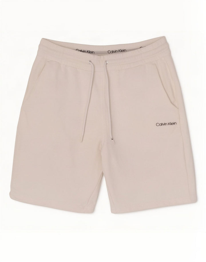 Calvin Klein Mens Sport Shorts Large White Cotton