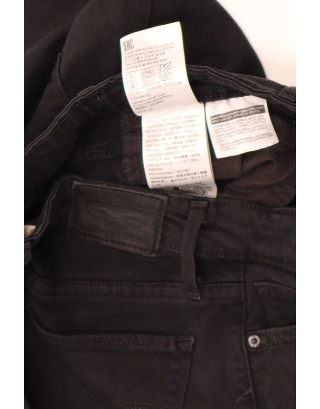 Levi's Mujer 712 Slim Jeans W25 L32 Algodón Negro