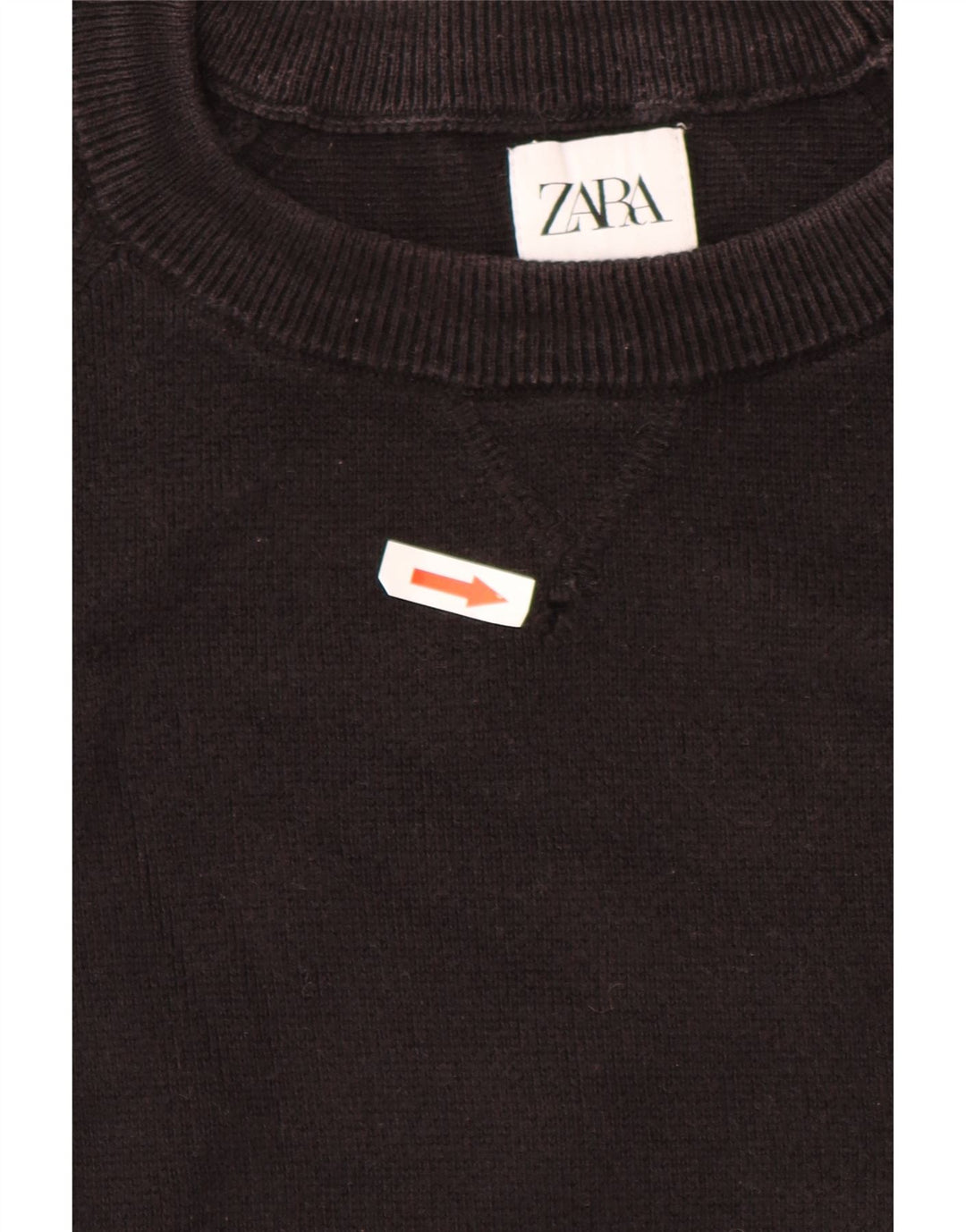 ZARA Maglione Girocollo da Uomo in Cotone Marrone Medio
