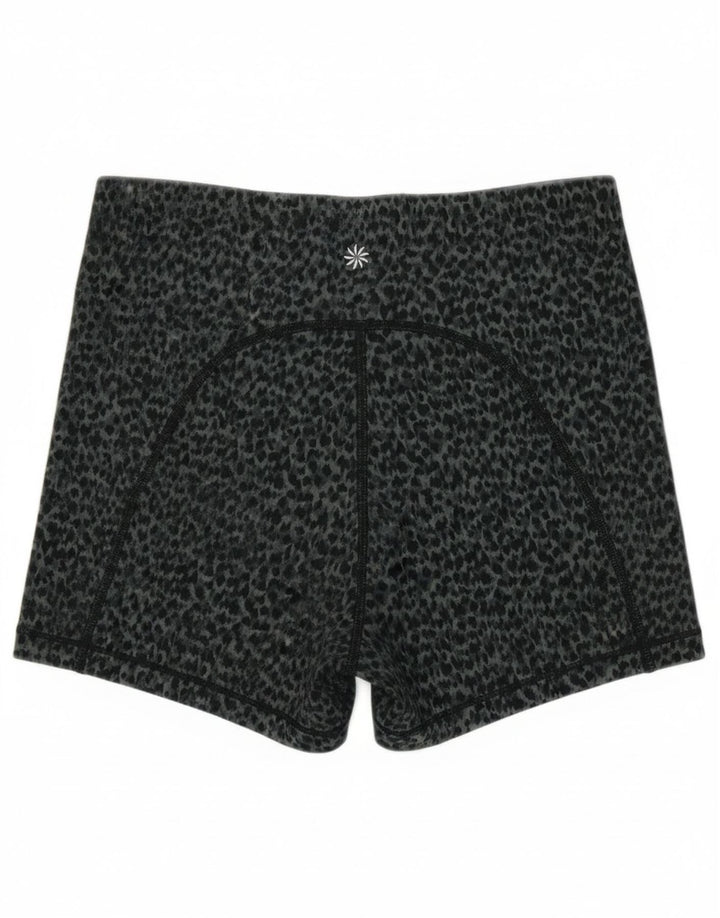 Athleta Damen Sportshorts UK 8 Small Graues Polyester mit Animal-Print