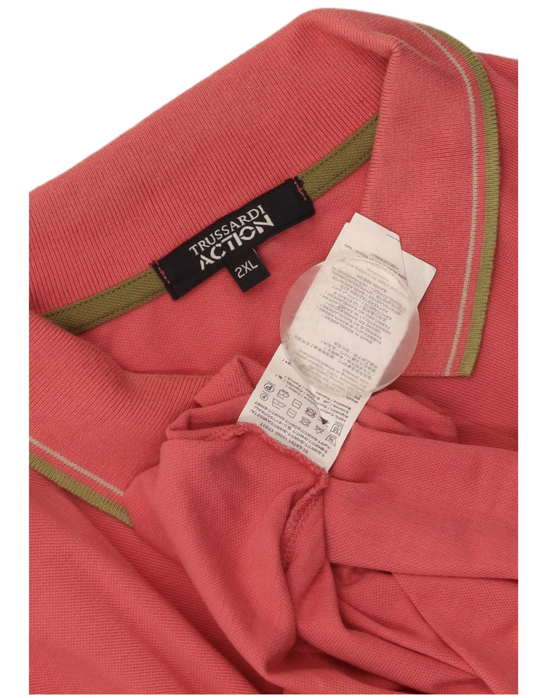 Trussardi Mens Polo Shirt 2XL Pink Cotton