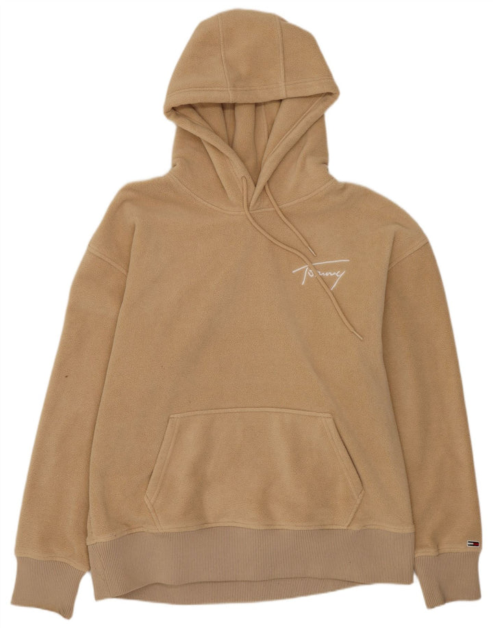 Tommy Hilfiger Mens Hooded Fleece Jumper Medium Beige Polyester