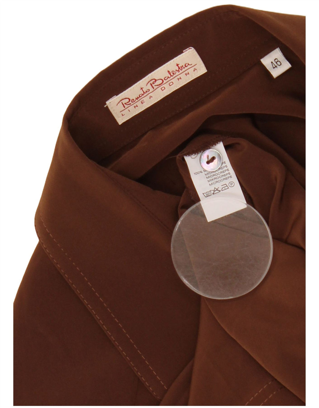 RENATO BALESTRA Womens Short Sleeve Shirt IT 46 Large Brown