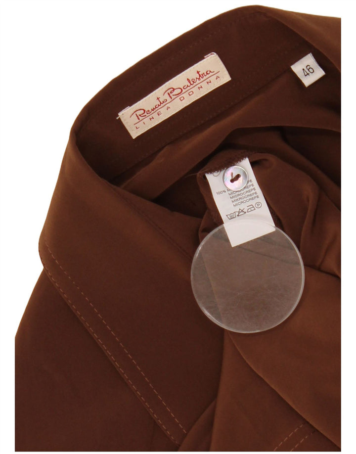 RENATO BALESTRA Womens Short Sleeve Shirt IT 46 Large Brown