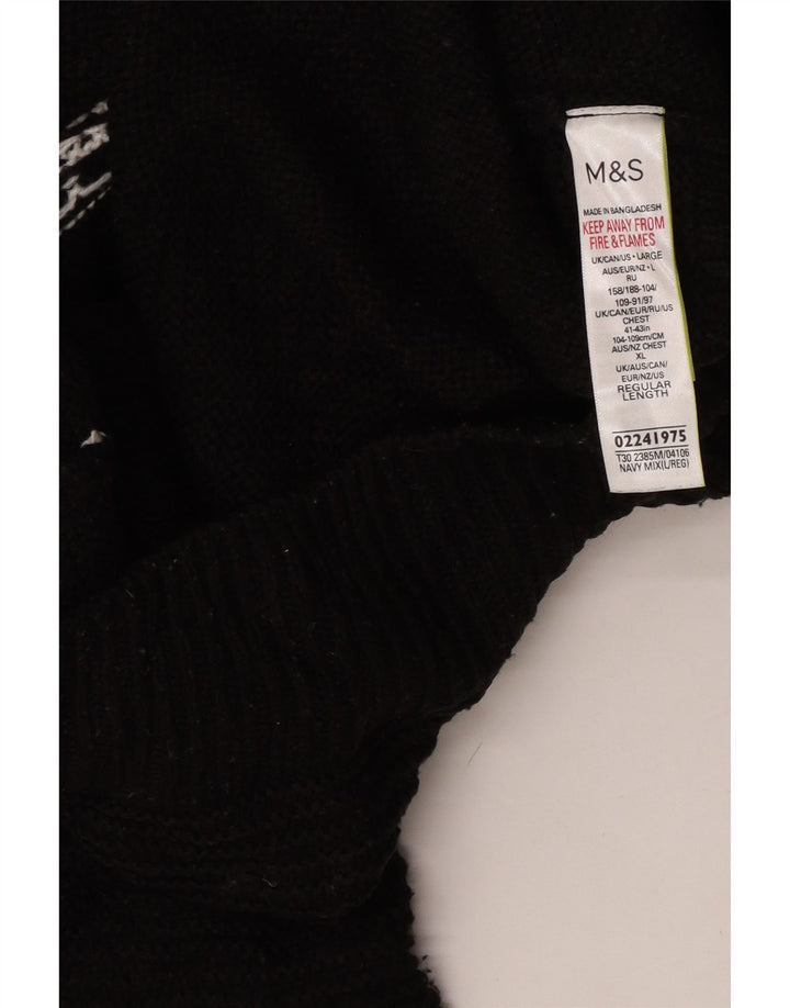 Marks & Spencer Womens Roll Neck Jumper Sweater UK 16 Large Navy Blue