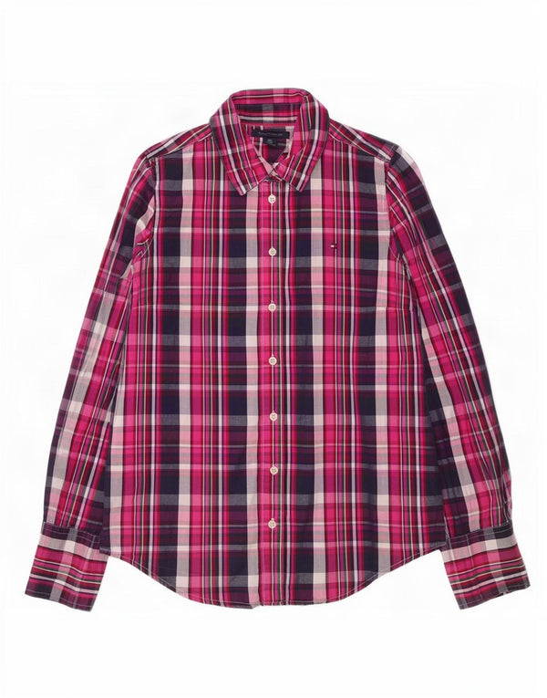 Tommy Hilfiger γυναικείο πουκάμισο UK 10 Small Pink Check Cotton
