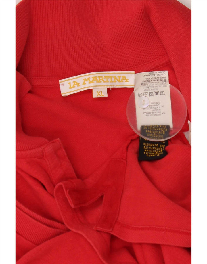 La Martina Womens Pullover Shirt UK 18 XL Red Cotton