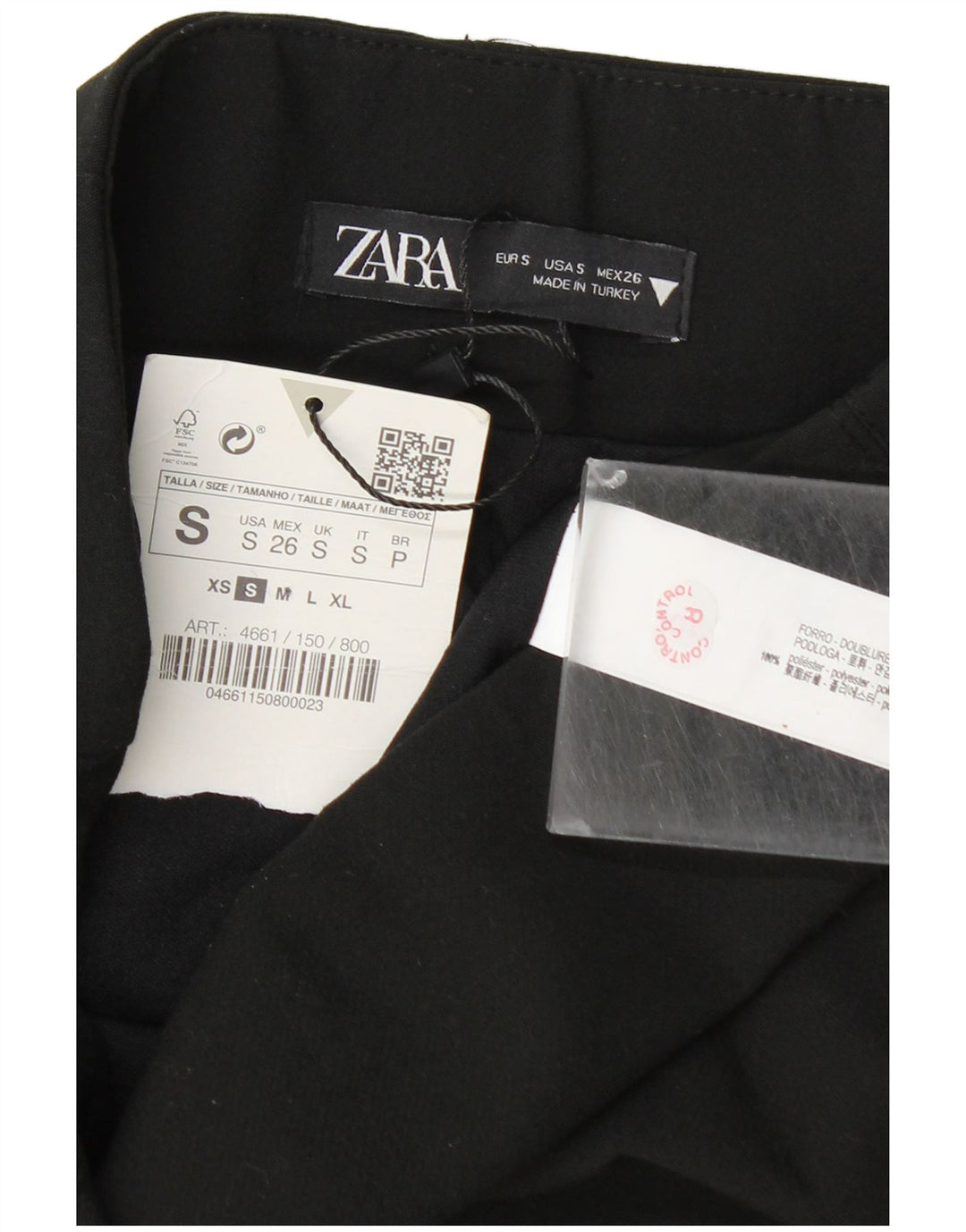 Zara Womens Mini Skirt Small W26  Black Polyester