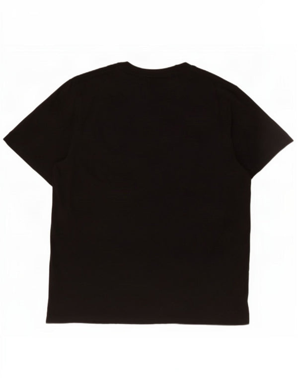 Jack & Jones Mens T-Shirt Top 2XL Black Cotton