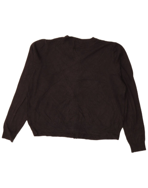 Marks & Spencer Krótki sweter damski UK 16, duży, czarny, wiskoza