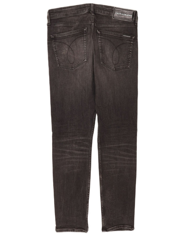 Calvin Klein Mens Tapered Jeans W30 L30 Black Cotton