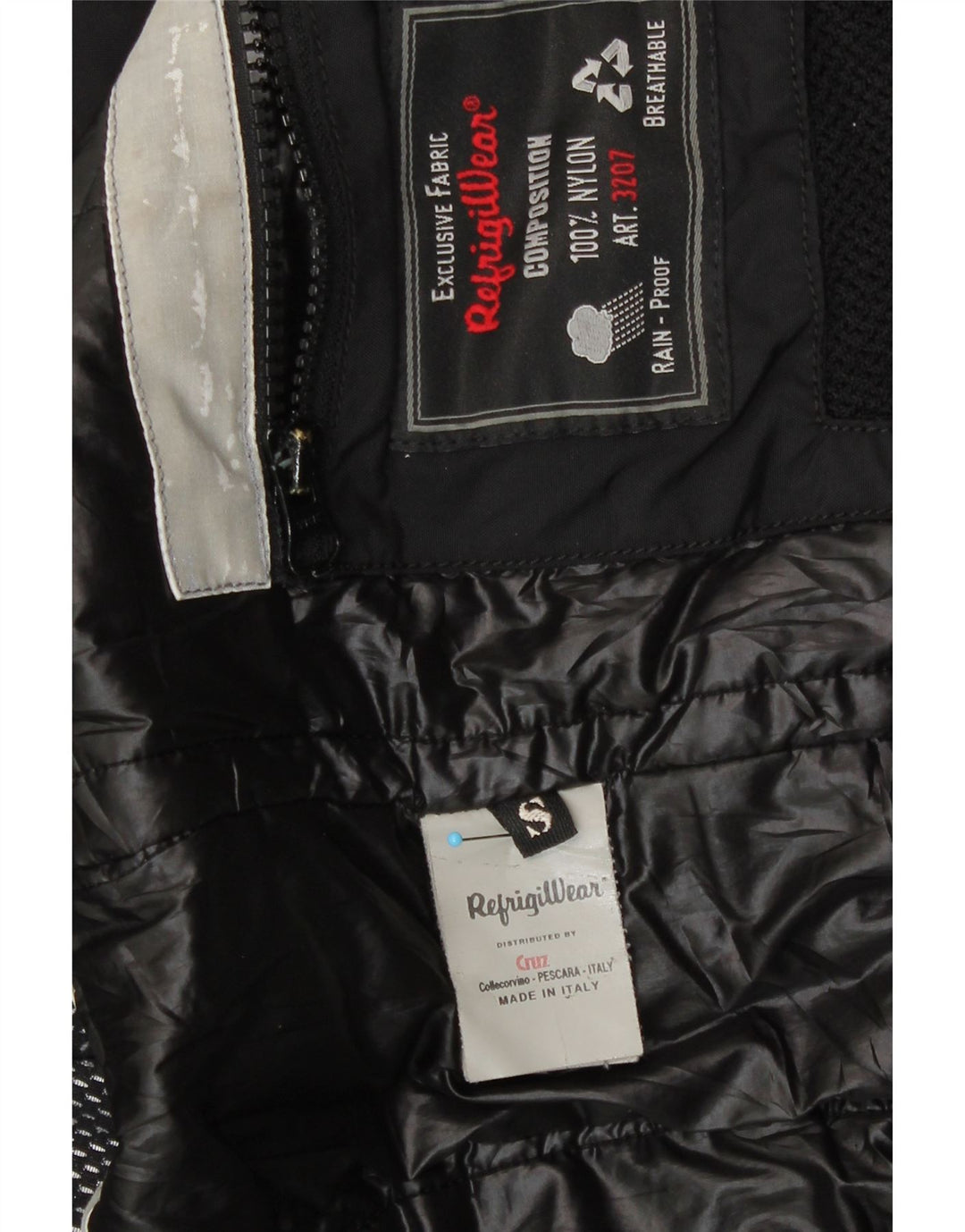 Refrigiwear Womens Hooded Bomber Jacket UK 10 Small Black Nylon