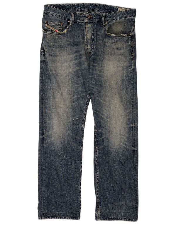 Diesel Mens Larkee Straight Jeans W32 L30 Blue Cotton