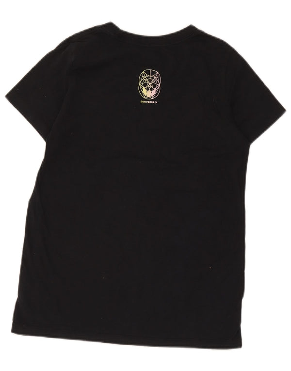 Converse T-shirt graphique pour femme UK 6 XS Noir Coton