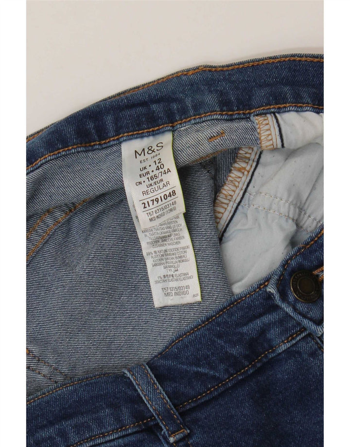 Marks & Spencer Damen Straight Jeans UK 12 Medium W32 L30 Blaue Baumwolle