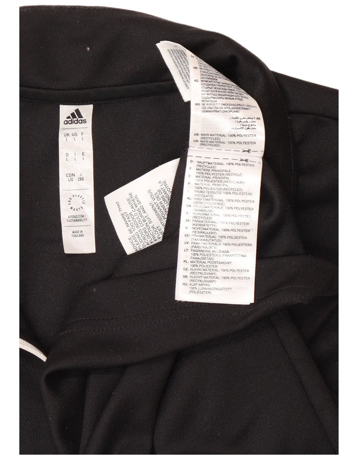 Adidas Mens Zip Neck Top Long Sleeve Large Black Polyester Sports