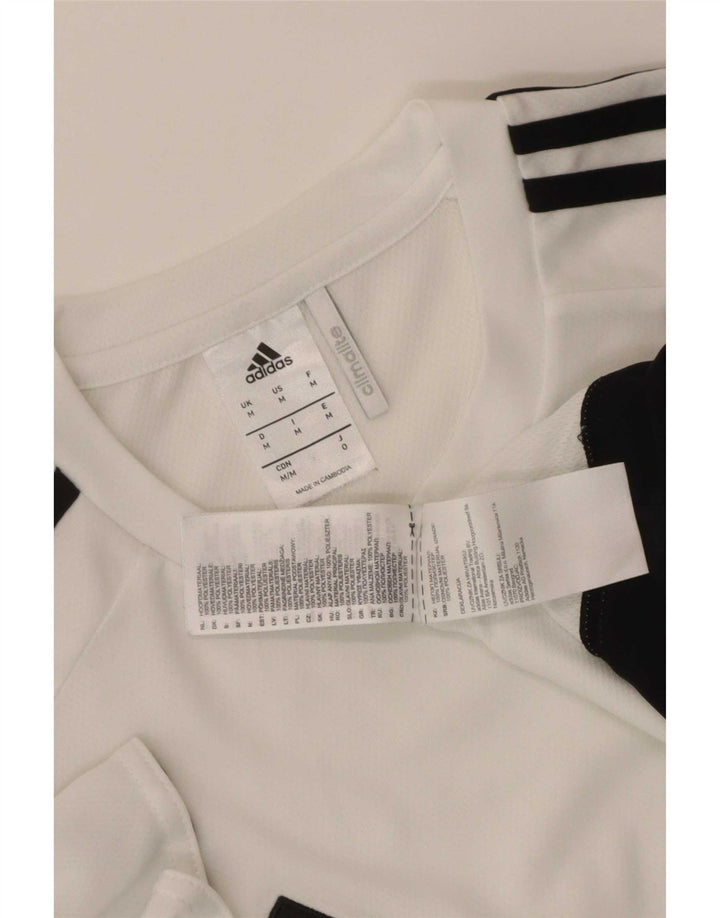 Męska koszulka Adidas Climalite Top, średni biały poliester z blokami kolorów