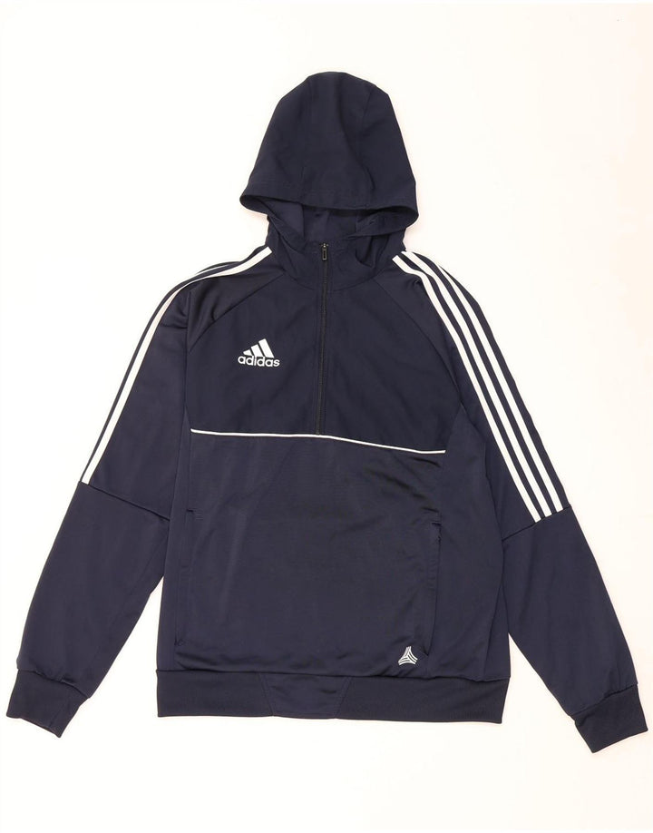 Adidas Pull à capuche zippé pour homme Bleu marine moyen Polyester