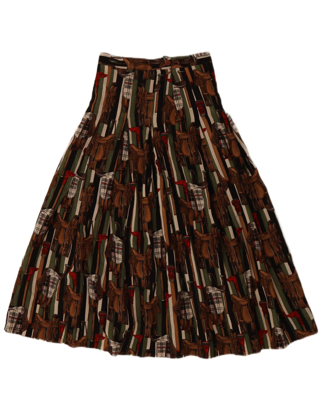 Vintage Womens Graphic Pleated Skirt IT 42 Medium W28  Multicoloured