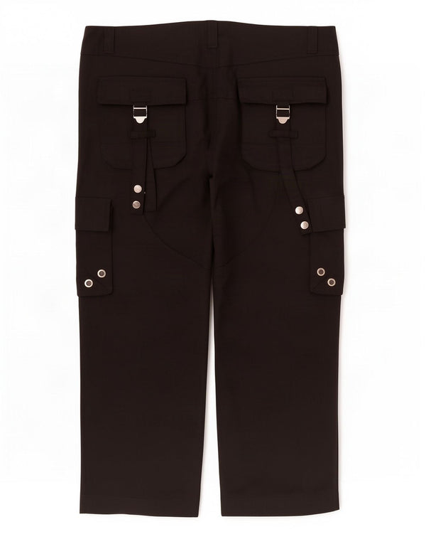 Queen Of Darkness Gerade Cargohose für Damen W38 L29 Schwarze Baumwolle