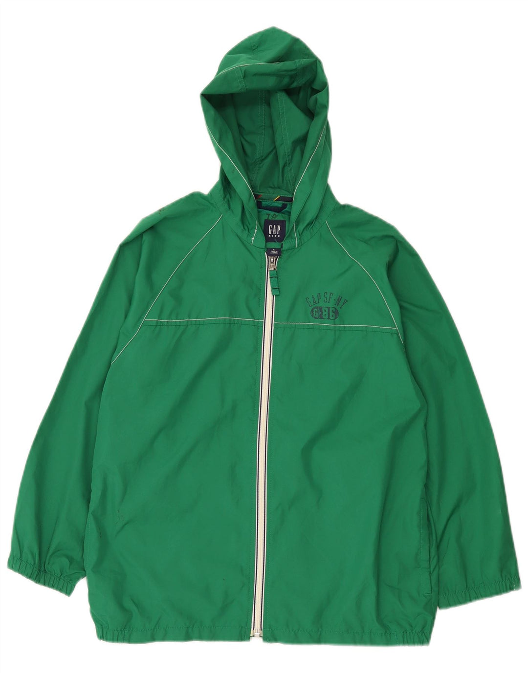 Giacca antipioggia con cappuccio da bambino Gap 10-11 anni Large Verde Poliestere