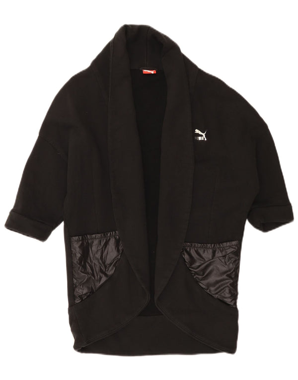 Puma Damen-Strickjacke mit kurzen Ärmeln, Gr. 10, Größe S, Schwarz, Baumwolle
