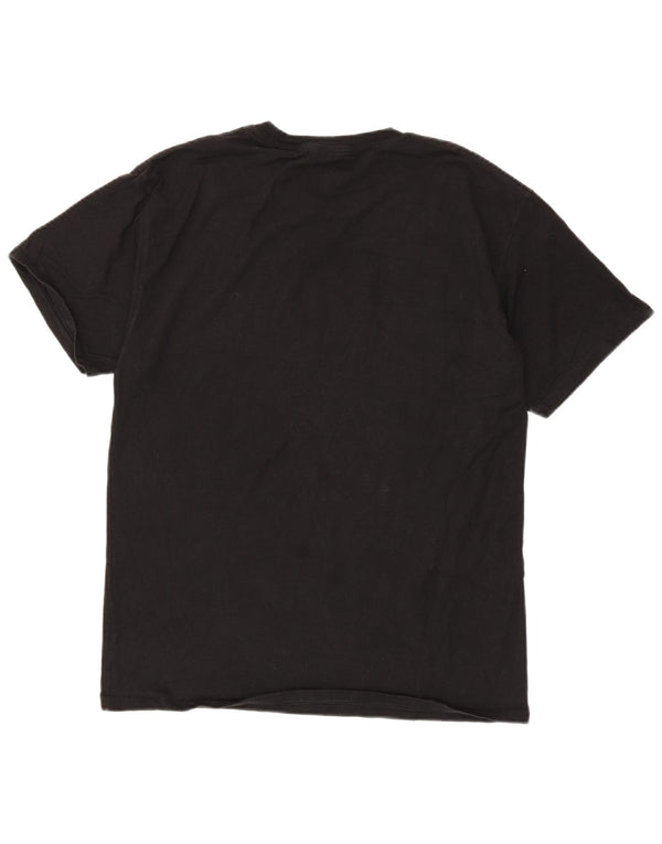 Champion Mens Graphic T-Shirt Top Large Black Cotton