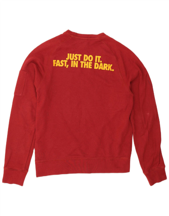 Nike Mens Graphic Sweatshirt Jumper Small Burgundy Cotton