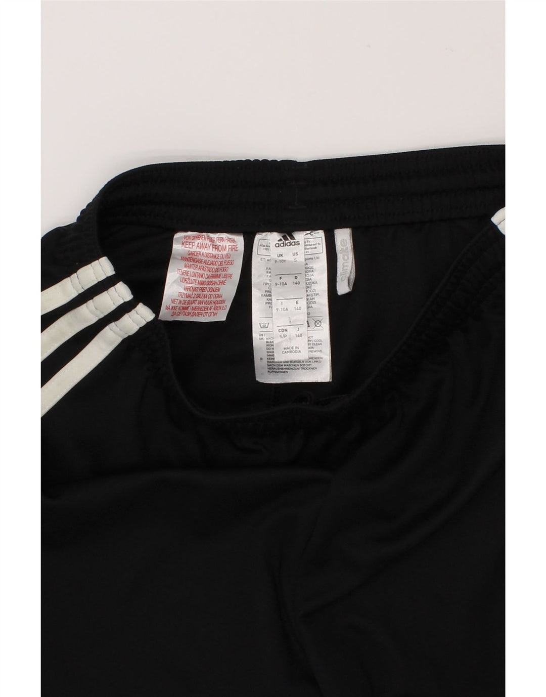 ADIDAS Boys Climalite Sport Shorts 9-10 Years Black Polyester Vintage Adidas and Second-Hand Adidas from Messina Hembry 