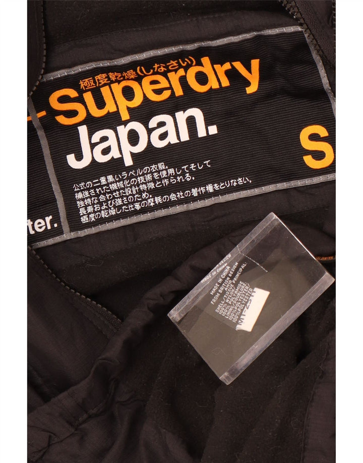 Superdry Mens Hooded Windbreaker Jacket UK 36 Small Black Nylon