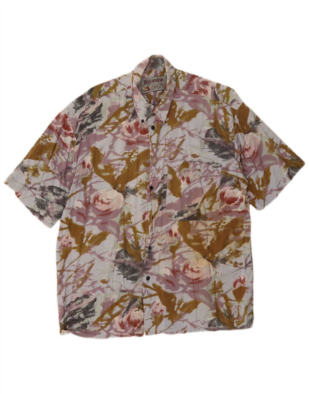 Vintage Mens Short Sleeve Shirt XL Multicoloured Floral