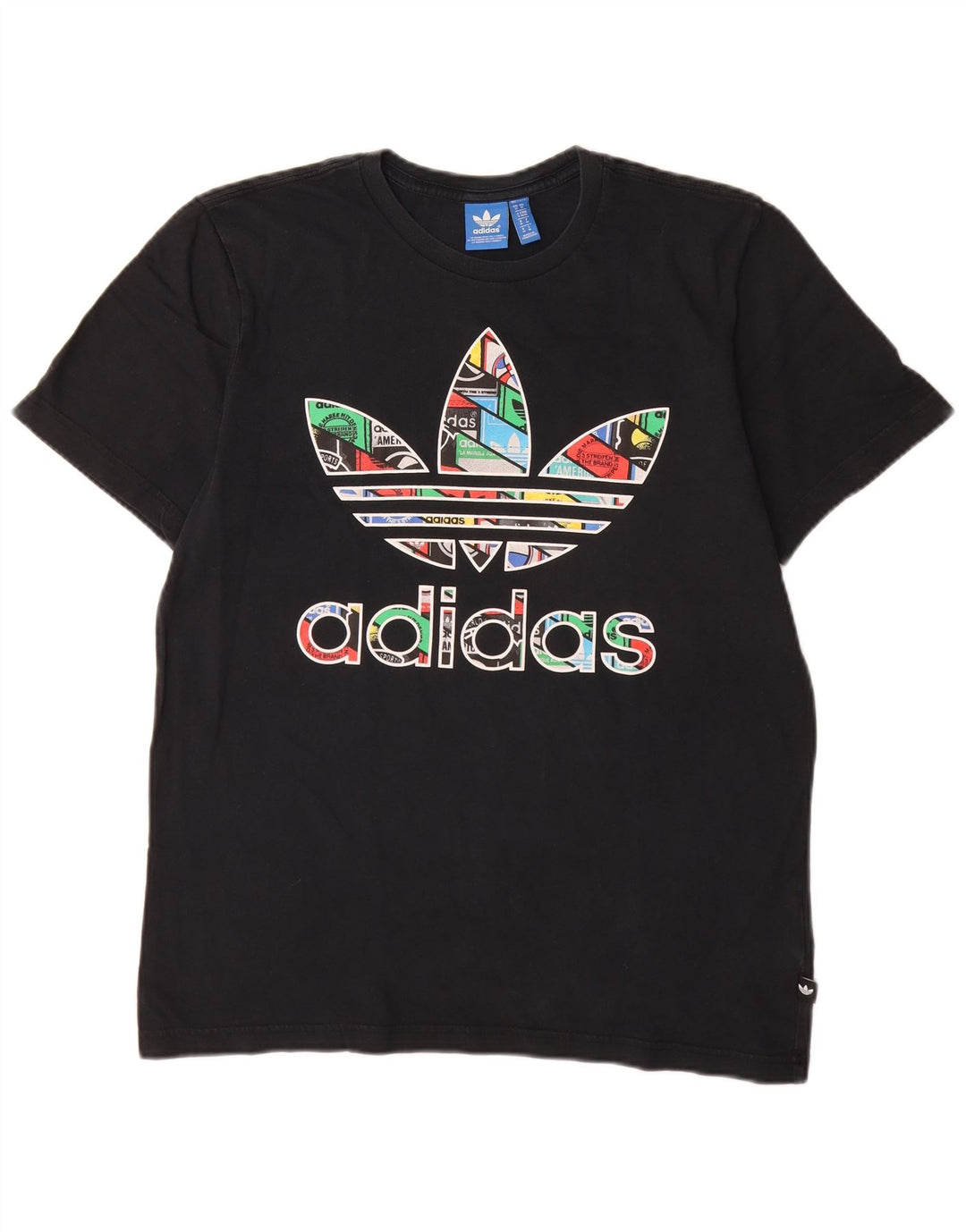 T-shirt grafica da uomo Adidas Top in cotone nero medio