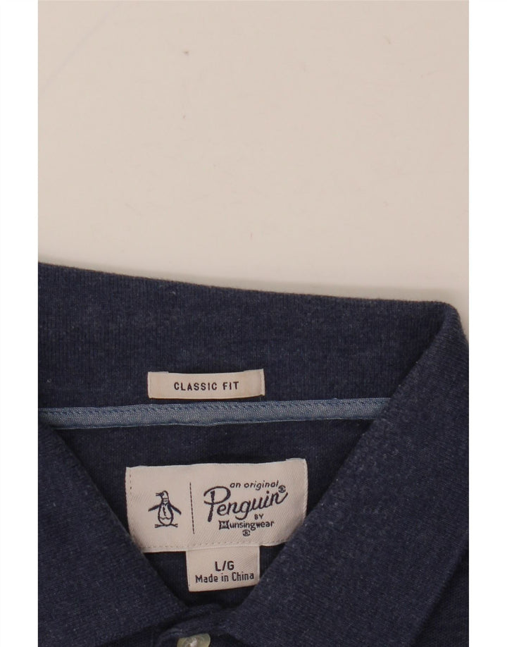 PENGUIN Mens Classic Fit Polo Shirt Large Navy Blue