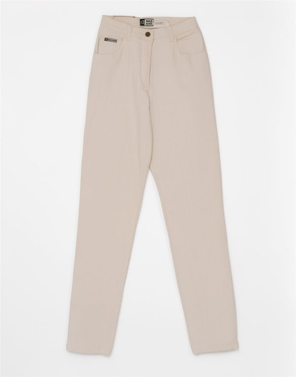 John Baner Blugi pentru femei cu talie înaltă UK 14 Large W28 L30 Bumbac alb