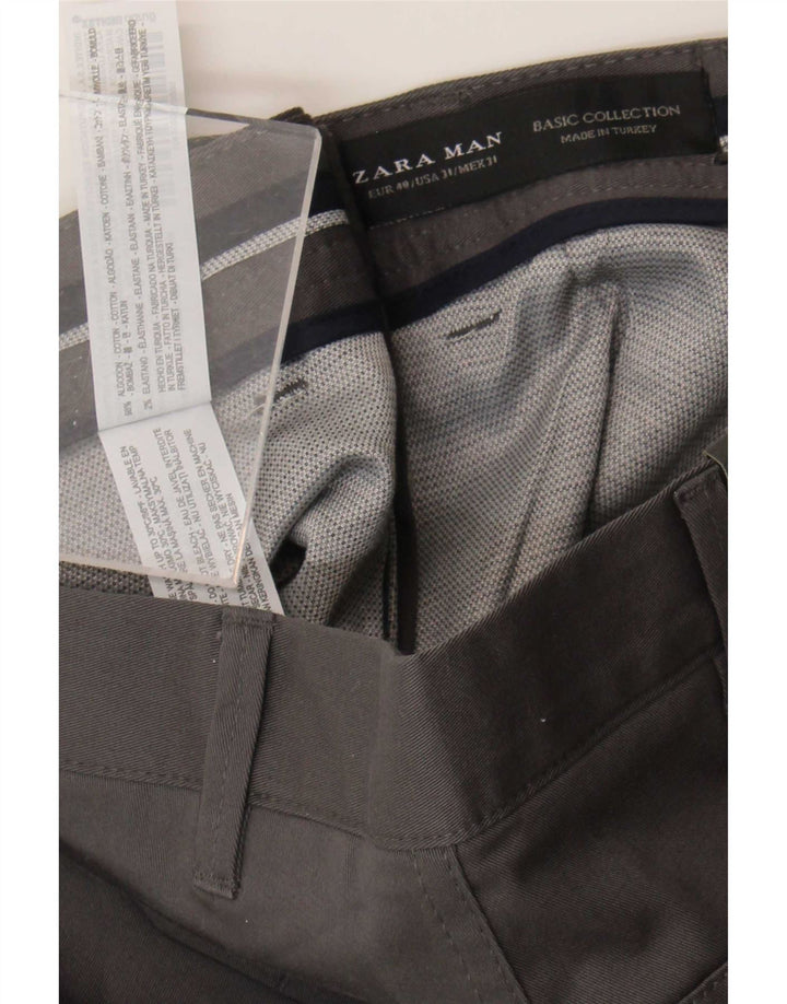 Zara Mens Chino Shorts EU 40 Medium W31  Grey Cotton