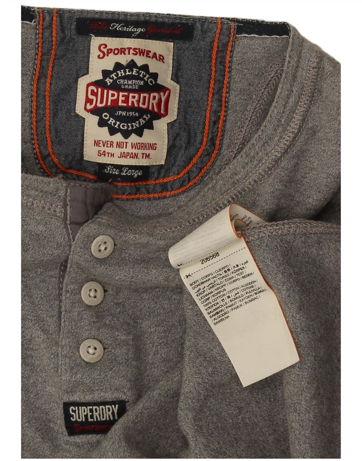 Superdry T-shirt top til mænd, stor grå bomuld