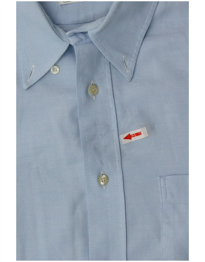 Lacoste Mens Short Sleeve Shirt Size 41 Large Blue Cotton